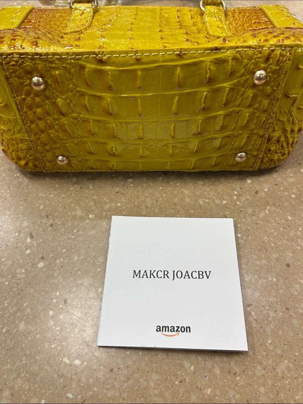 Makcr Joacbv Tote Leather Bags for Women Crocodile Embossed Zipper Satchel NWT!